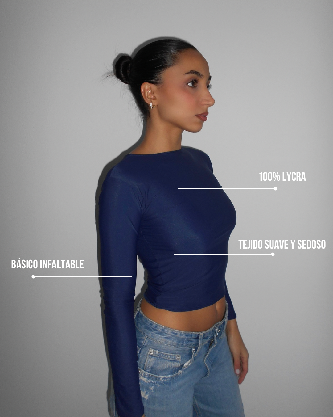 Blusa lycra manga larga